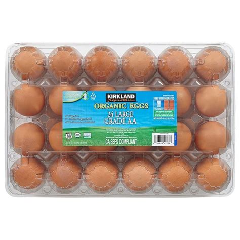 Kirkland Signature Organic Brown Eggs Usda Large Grade Aa 24 Ct