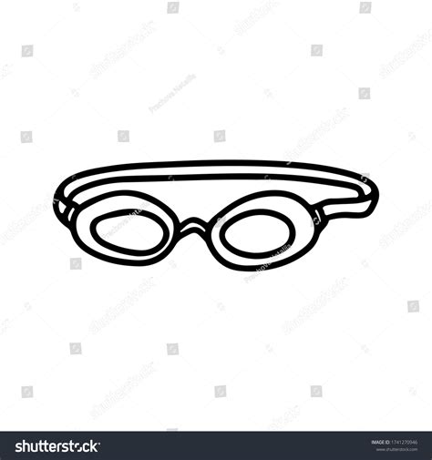 Swimming Goggles Vector Doodle Sketch Illustration Stock Vector