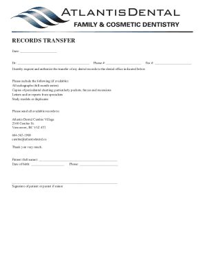 Fillable Online Copying And Or Transferring Records Fax Email Print