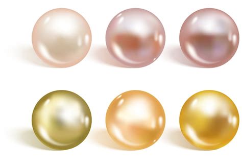 Premium Vector Realistic Different Colors Pearls Set