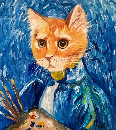 Creative Cat La Vincent Van Gogh Oil Painting Fo Artfinder