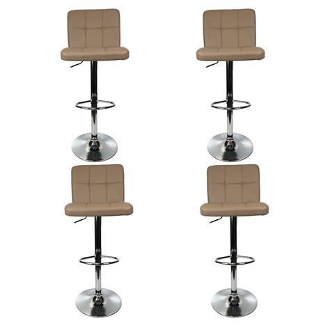 Kit 4 Banquetas Alta Gomos Cozinha Bancada Corino Regulável Nude MadeiraMadeira