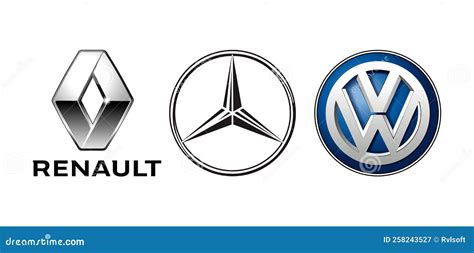 Collection Of Biggest European Car Manufacturers Logos On White