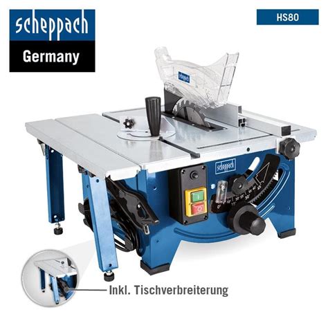 Scheppach Tischkreissäge HS80 1200W 210mm Sägeblatt 48mm Schnitthöhe