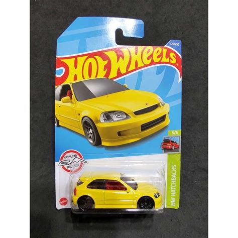 Hot Wheels 風火輪 HONDA CIVIC TYPE R EK 喜美 黃色 D 蝦皮購物