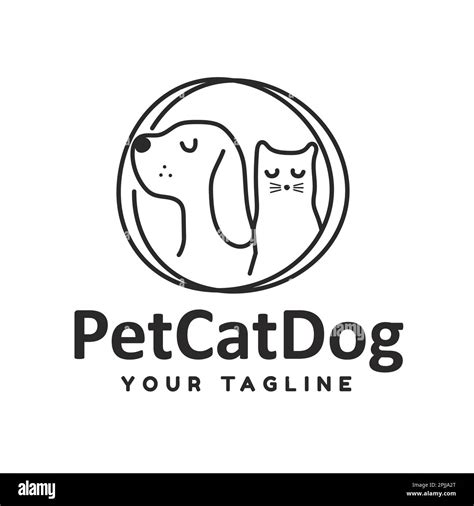 Logo Pets Cat And Dog Concept Design Creative Symbol Icon Stock