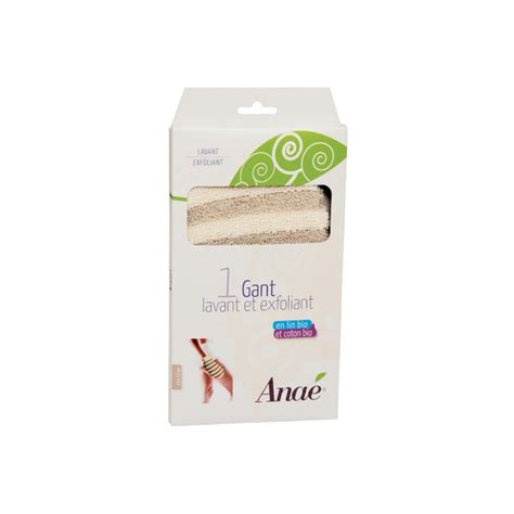 Gant lavant et exfoliant en lin et coton bio de marque Anaé