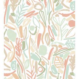 Verdure Wallpaper In Sage Apricot By Ohpopsi Jane Clayton