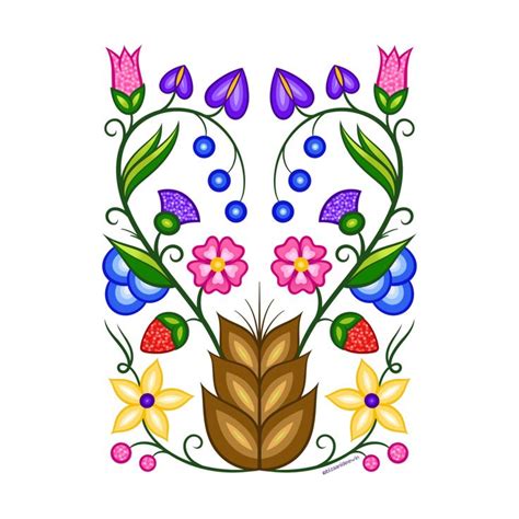 A Colorful Flower Arrangement With Leaves And Flowers On It S Side In