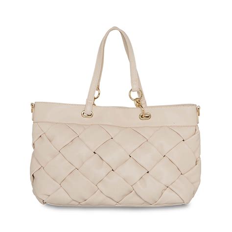 Bolsa Satchel Material Reciclado Look Tejido Color Nude Cloe Factory