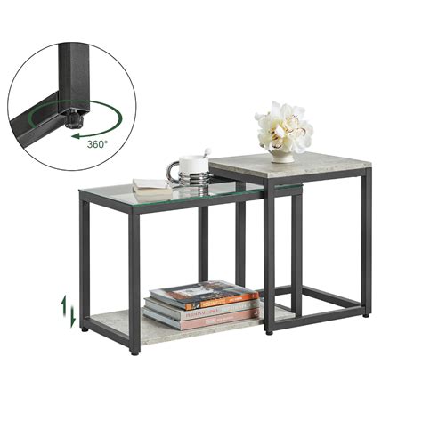 Sg Stock Sobuy Fbt35 Hg Nesting Tables Set Of 2 Coffee Table Side Table End Table Shopee