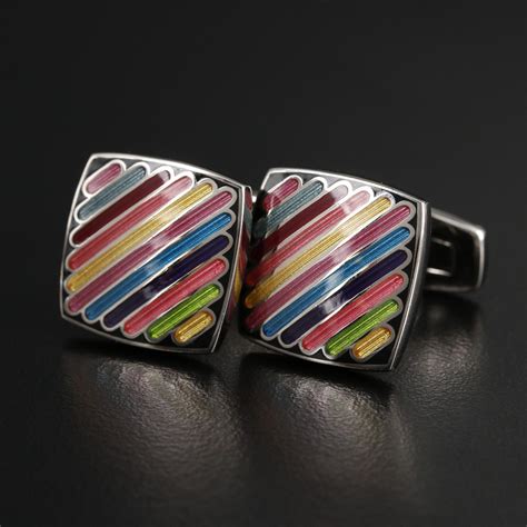 Duchamp London Multicolor Champlevé Enamel Cufflinks Ebth