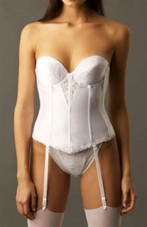 Va Bien Push Up Plunge Convertible Bustier 6363 32b White Bridal