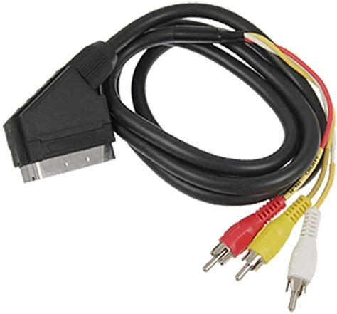 INSTOCK Uxcell Black 20 Pin Scart Male To 3 RCA Male Connector AV