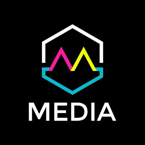 Premium Vector | Media logo design vector template hexagon concept with ...