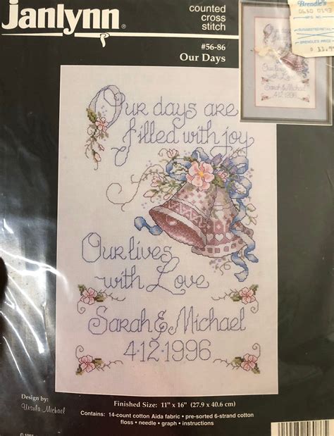 Our Days Wedding Sampler Counted Cross Stitch Kitjanlynn 56 86