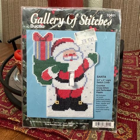 Bucilla Gallery Of Stitches Santa Light Switch Cover Kit Etsy