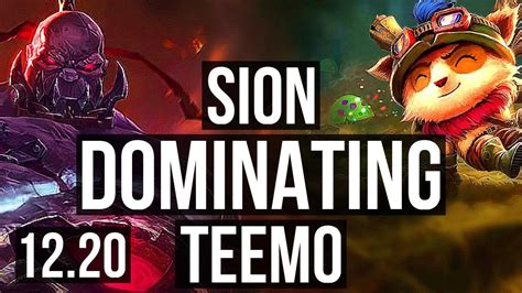 Sion Vs Teemo Top 2 1m Mastery 1600 Games 6 2 12 Dominating