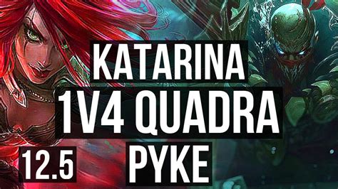 KATARINA Vs PYKE MID DEFEAT 1v4 Quadra 2 5M Mastery 7 Solo