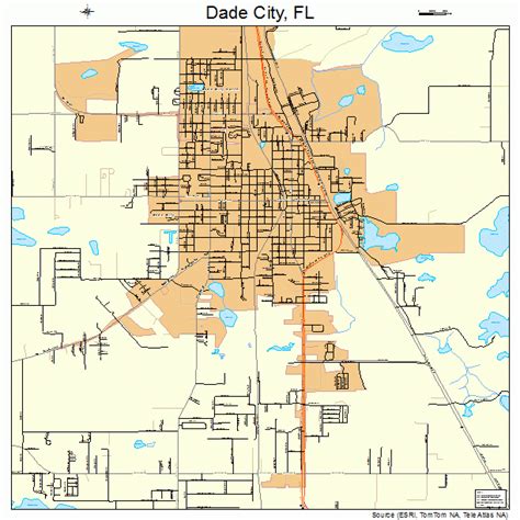 Dade City Florida Street Map 1216125