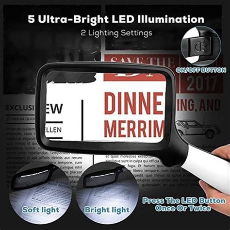 Lix Loupe Main Pliante Avec Lumi Re Led X Grande Loupe De Lecture