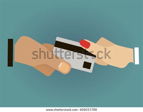 Hand Holding Credit Card Vector Illustration Stock Vector Royalty Free