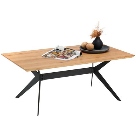 Hom In Couchtisch Schwarz Eiche Holz Metall Eiche Massiv