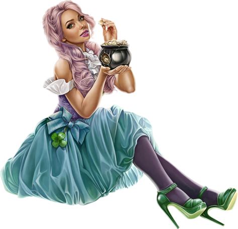 ♣ Tube Femme St Patrick Png Leprechaun Woman Png ♣