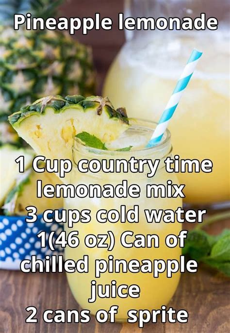 Ananas Limonade Pineapple Lemonade Summertime Drinks Alcohol Drink