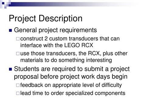 PPT - Interfacing the LEGO RCX to the outside world PowerPoint ...