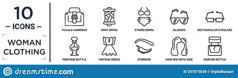 Linear String Bikini Icon From Fashion Outline Collection Thin Line String Bikini Icon Isolated