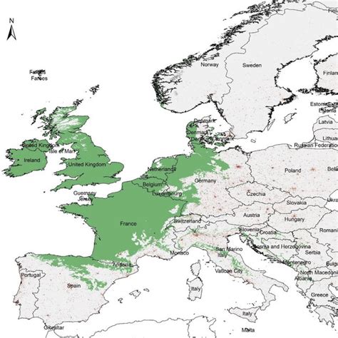 Map Of The Cfb Climate Zones In Europe I E Temperate Climate With Download Scientific