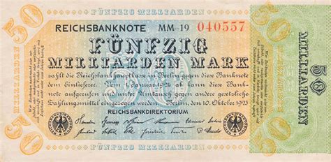 Deutschland Deutsches Reich Milliarden Mark Reichsbanknote