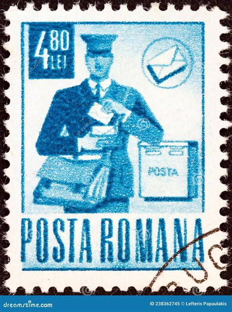 ROMANIA CIRCA 1971 A Stamp Printed In Romania Shows Postman On Round