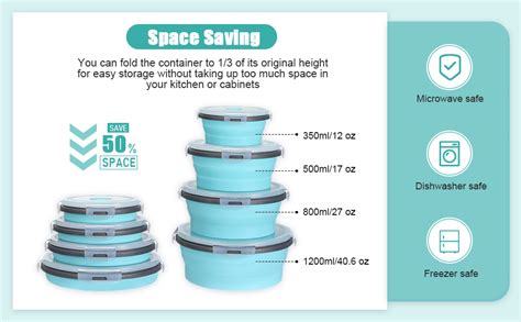 Amazon Yaomiao 16 Pack Collapsible Food Storage Containers With