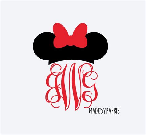 Minnie Mouse Monogram Vinyl Decal Monogram Decal Disney Decal Minnie