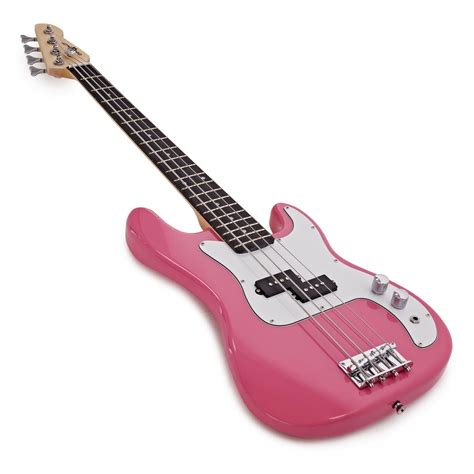 3 4 La Bass Guitar By Gear4music Pink At Gear4music