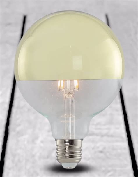 LED 3w Large Globe Retro Filament Bulb With Gold Crown E27 Large