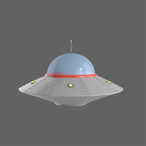 D Model Flying Saucer Ufo Cartoon High And Low Poly Vr Ar Low Poly