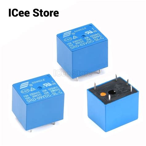 5Pcs Relays T73 SRD Relays 3V 5V 9V 12V 24V 10A 250VAC 4Pin 5Pin