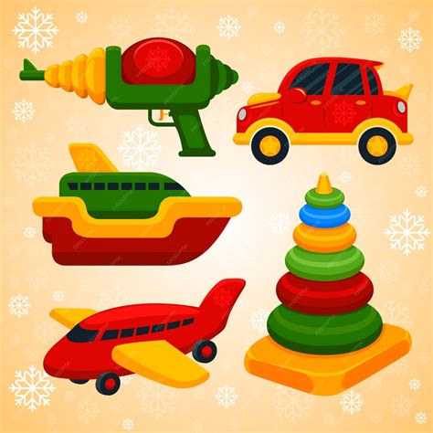 Free Vector Hand Drawn Flat Christmas Toys Collection