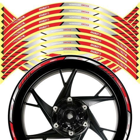 Pcs New Inch Motorcycle Reflective Rim Wheel Decals Motors