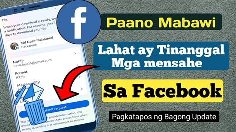 Paano Mabawi Ang Natanggal Na Lahat Ng Mga Mensahe Sa Facebook Sa Easy