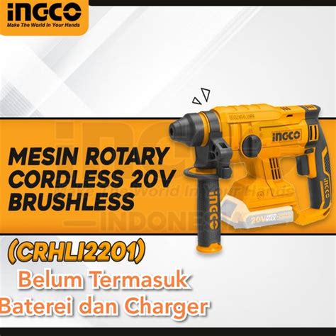 Jual INGCO CRHLI2201 Mesin Rotary Hammer Drill Cordless Bor Bobok Beton