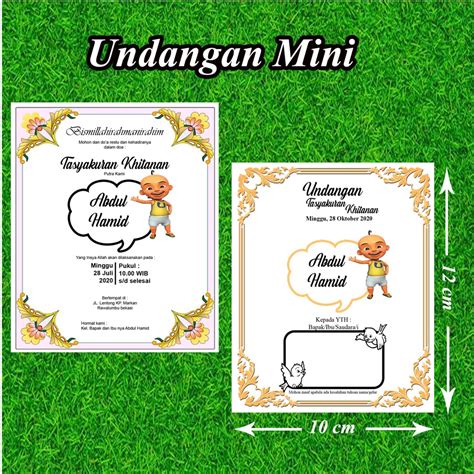 Jual Undangan Mini Upin Ipin Tasyakuran Undangan Sunat Proses Cepat