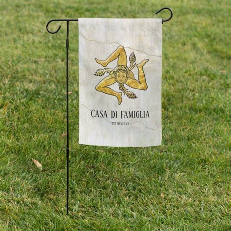 Sicilian Trinacria Your Text Garden Flag Zazzle Flag Garden Flags