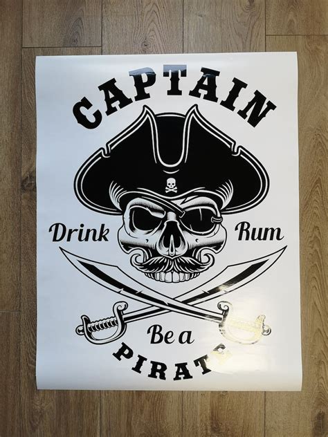 Pirate Captain Vinyl Decal Sticker Pirate Skull Decal Ship Etsy