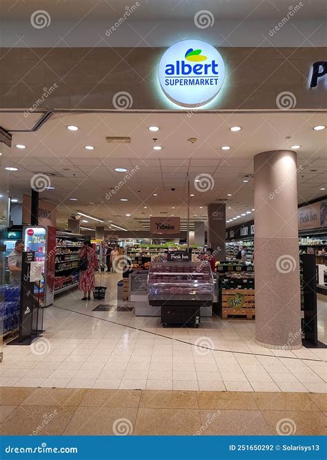 albert supermarket  prague czech editorial photography image