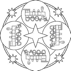 Kinder Mandalas Eisenbahnen Loks Zügen und Lokomotive