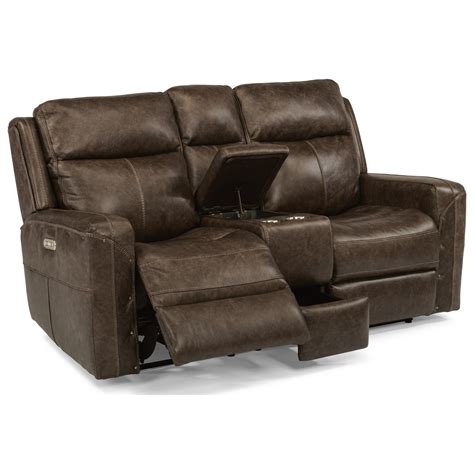 Flexsteel Latitudes Gunner Power Reclining Console Love Seat With